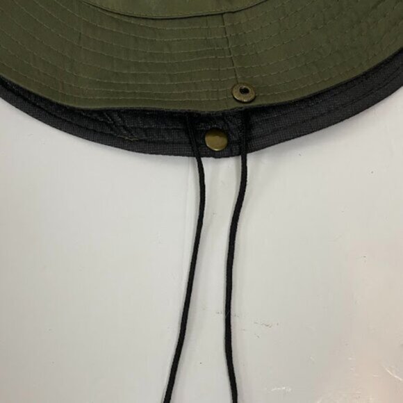 Two-Tone Outdoor Olive Green Black Boonie Hat  Mesh Vent Adjustable Size - Picture 4 of 5